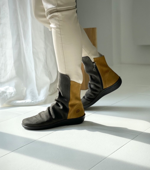 low boots circle 79005 grey mustard