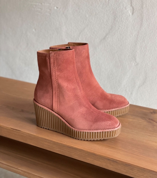wedge ankle boots claudia 10182 terracotta pink