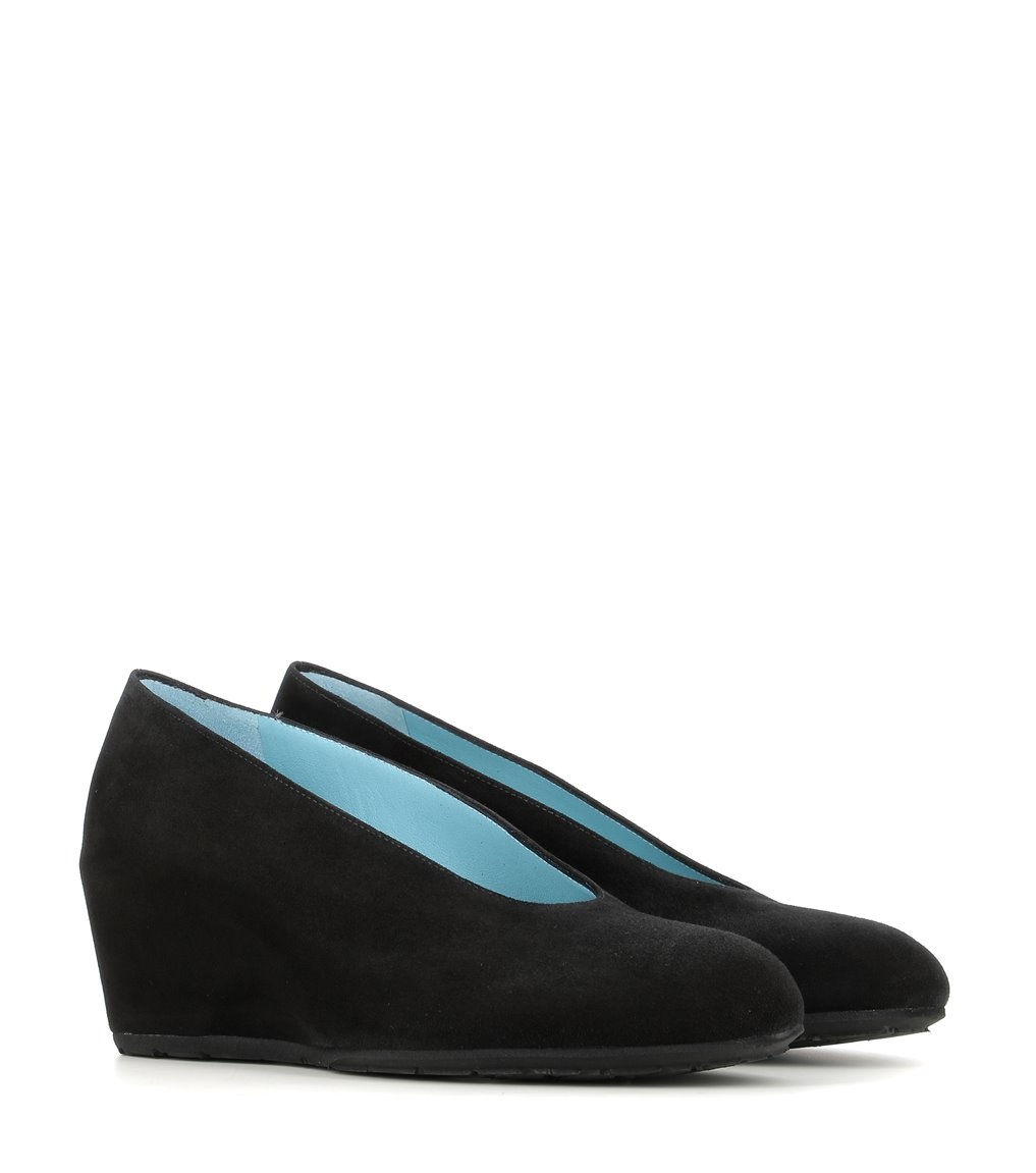 Wedge ballerinas Thierry Rabotin Dacio black soft leather