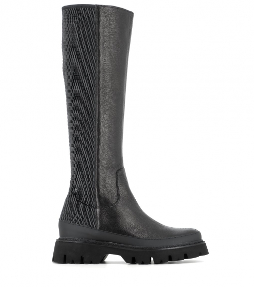 bottes cuir stretch nero 18581
