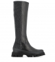 bottes cuir stretch nero 18581
