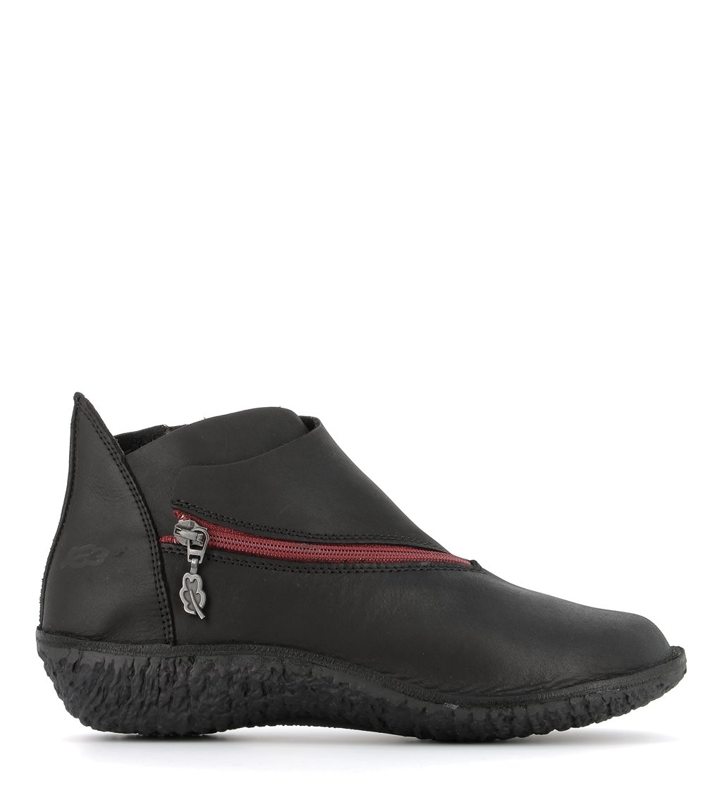 boots fusion 37534 noir zip rouge