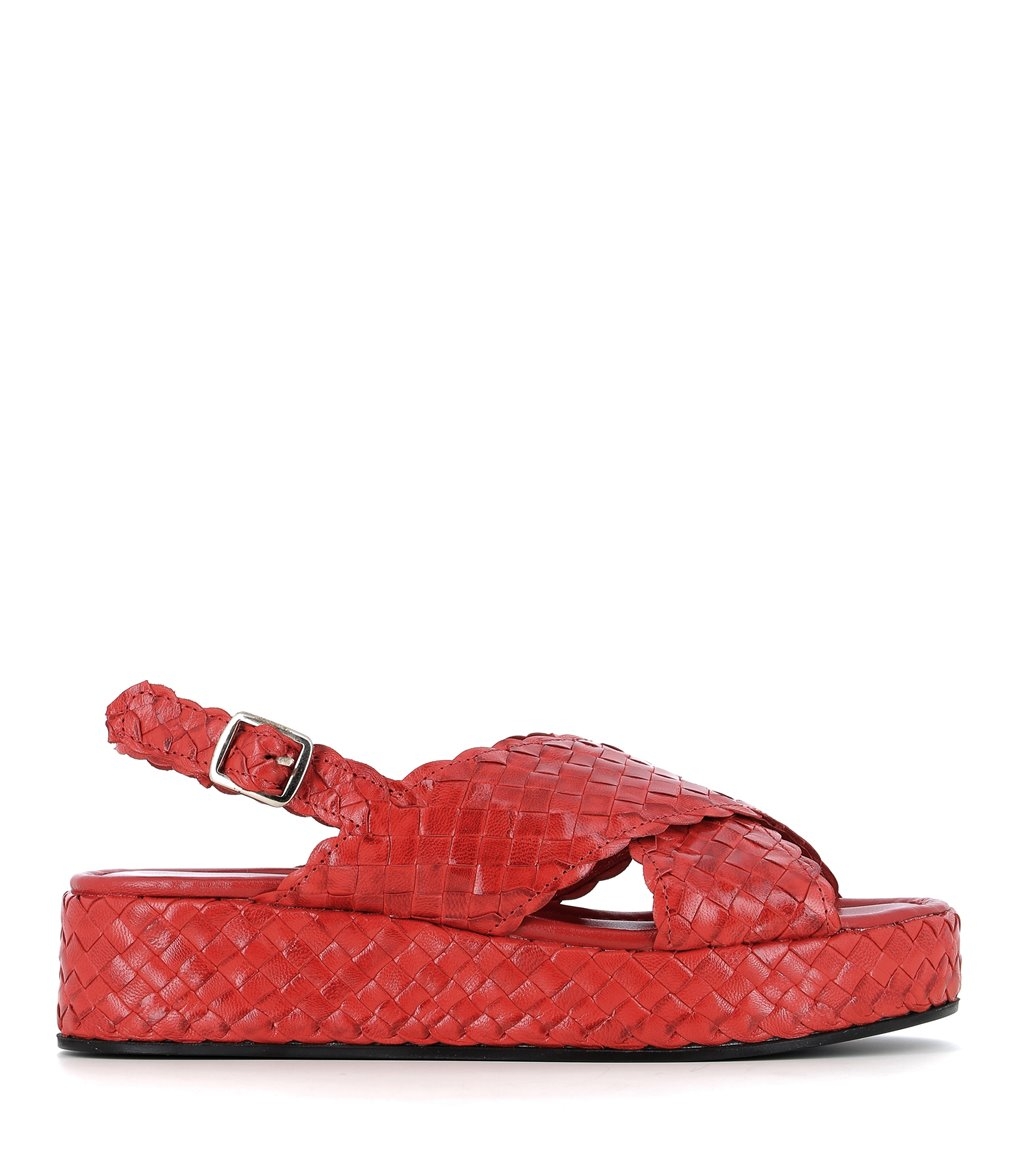 Red Sandals Pons Quintana forli 9806 cereza woven leather