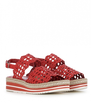 Sandalias rojas Pons 9791 cereza de piel