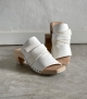 wooden slip-on clogs plant f white