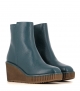 wedge ankle boots claudia 10182 petroleo blue
