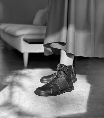 Ethical women's boots Trippen Nomad f scarab green leather