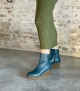 boots compensées claudia 10182 bleu petroleo