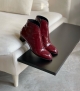 botines edie burdeos charol