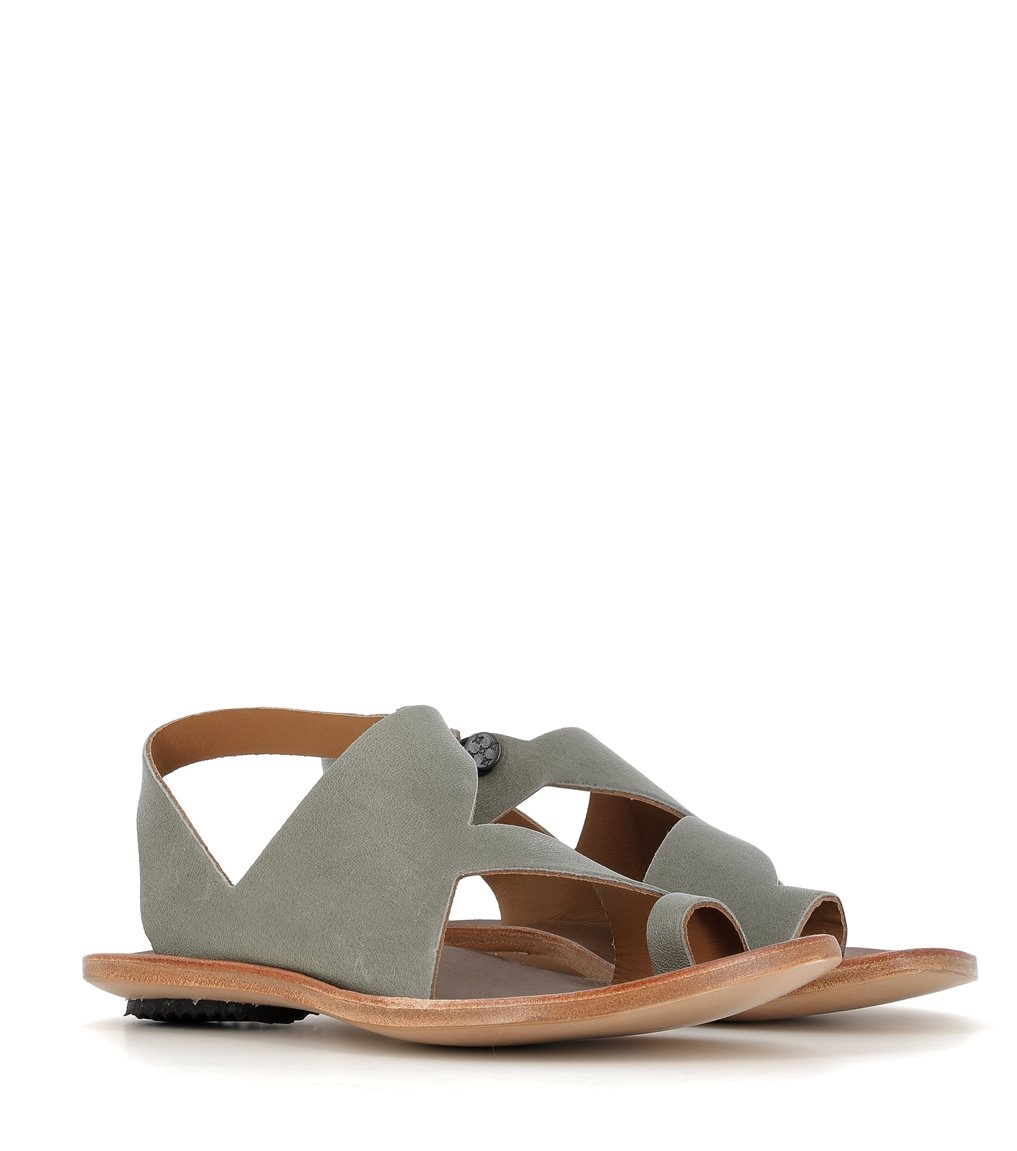 Women s sandals CYDWOQ Pallas green in premium soft leather