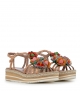 sandales milan 9785 or rosé fleurs