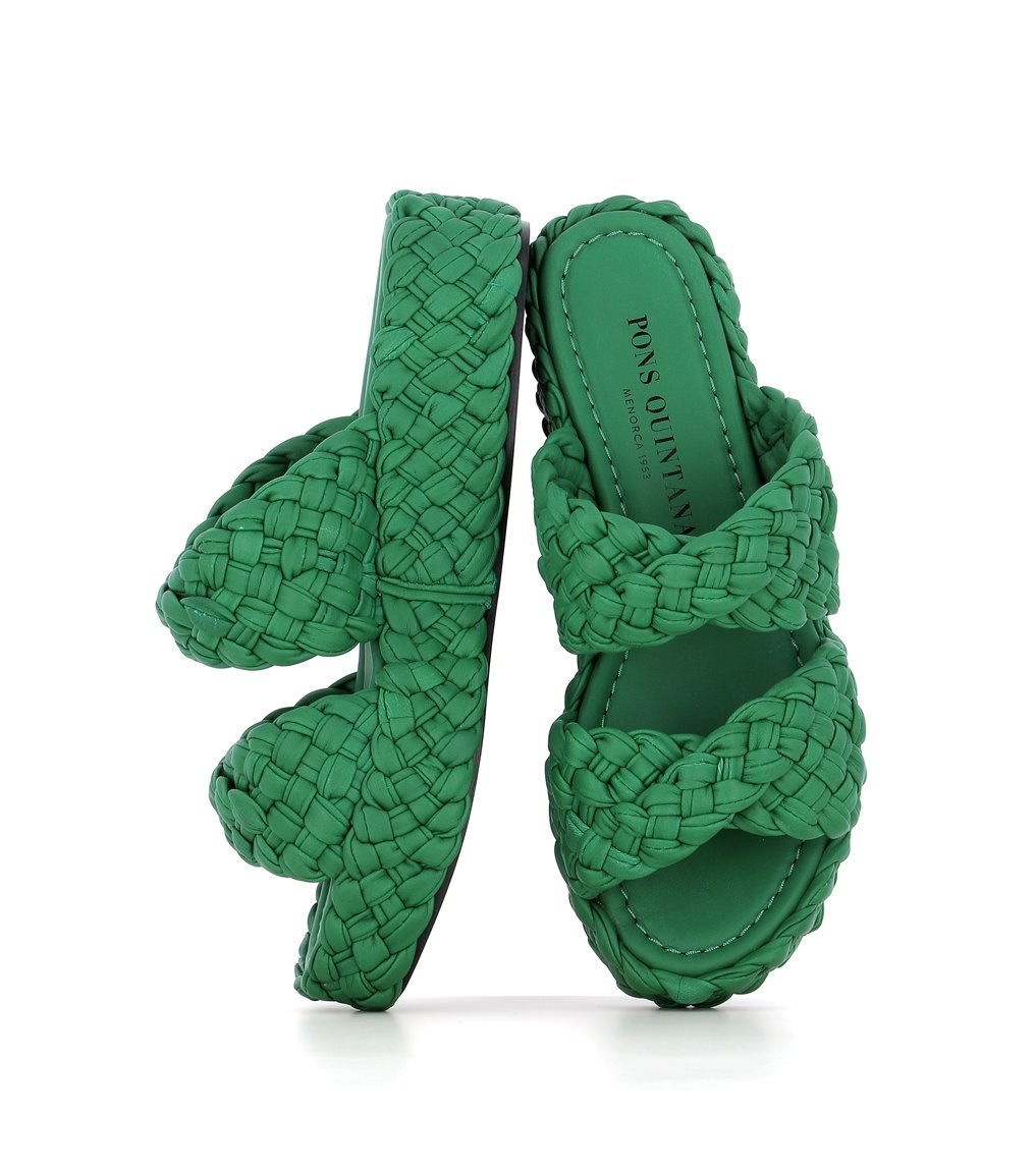 シューズ・サンダルその他 Pons Quintana Sandals Green Pons Quintana 10428 Cannes Mela Green with Flowers Leather