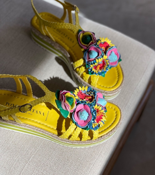 sandalias milan 9785 lemon flores