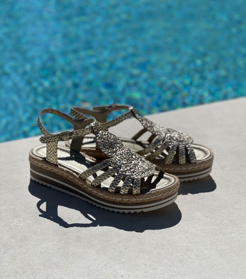 sandalias milan 10714 platino dorado