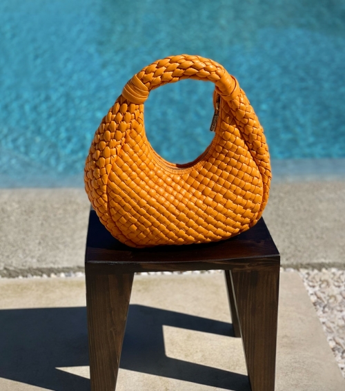 handbag trenzado v14 mandarina