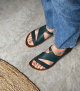 sandals lockdown teal blue