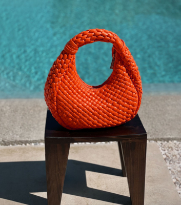 handbag trenzado v14 mandarina