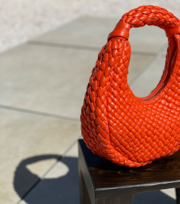 bolso trenzado v14 mandarina