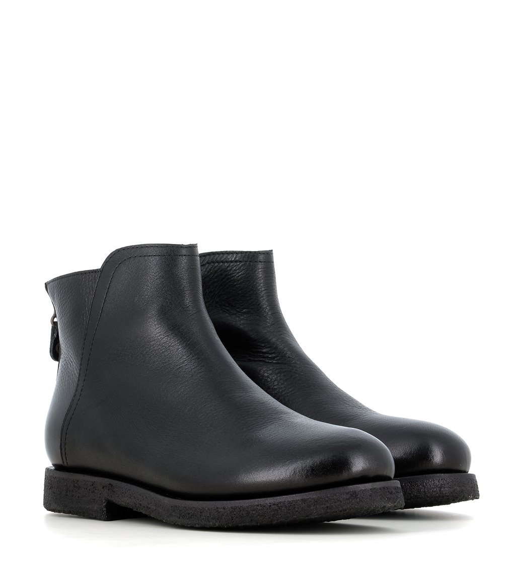 Flat ankle boots Punto Pigro Dress 05 in black soft leather