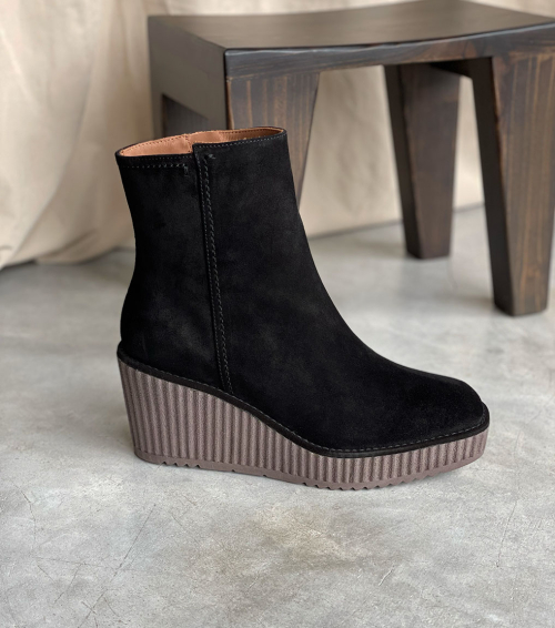 botines de cuña claudia 10182 negro