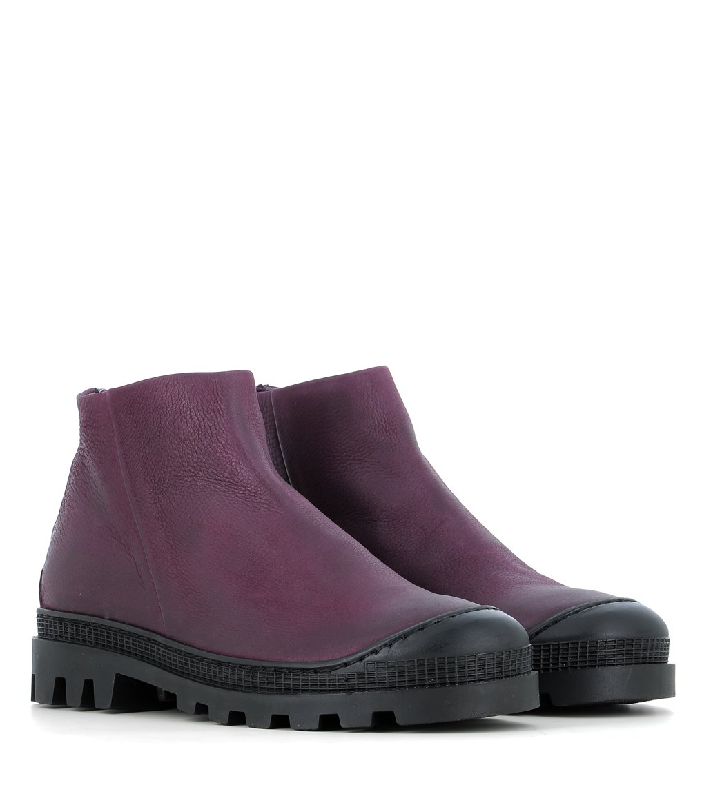安いそれに目立つ Purple leather soft in grape 6470 Lofina boots ankle 靴