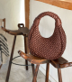 bolso trenzado v14 caoba marron