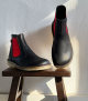 botines chelsea roskilde 4650 negro rojo