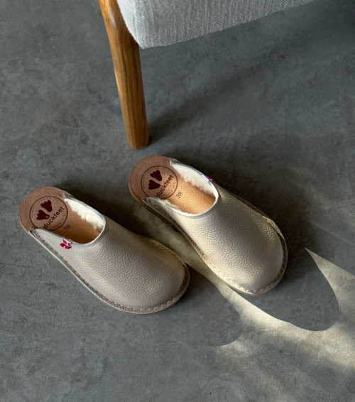 mules fourrées klitmoller 91 cream beige