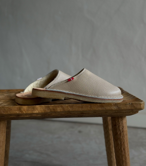 zuecos forrados klitmoller 91 cream beige
