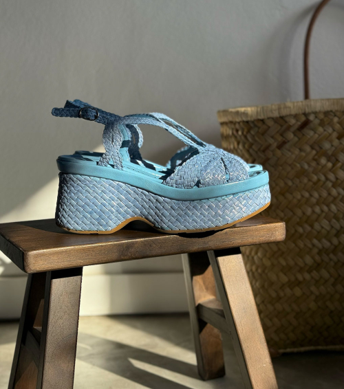 sandalias cuña lille 11498 aqua azul