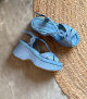 wedge sandals lille 11498 aqua blue