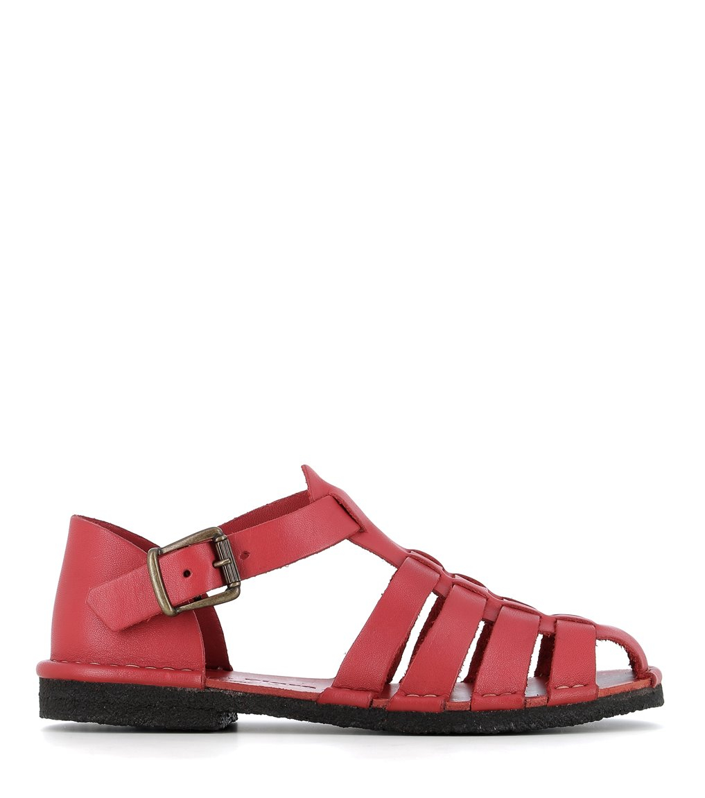 Fisherman women's sandals Punto Pigro San 18 red soft leather
