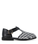 sandalias cerradas hand 1111 negro blanco