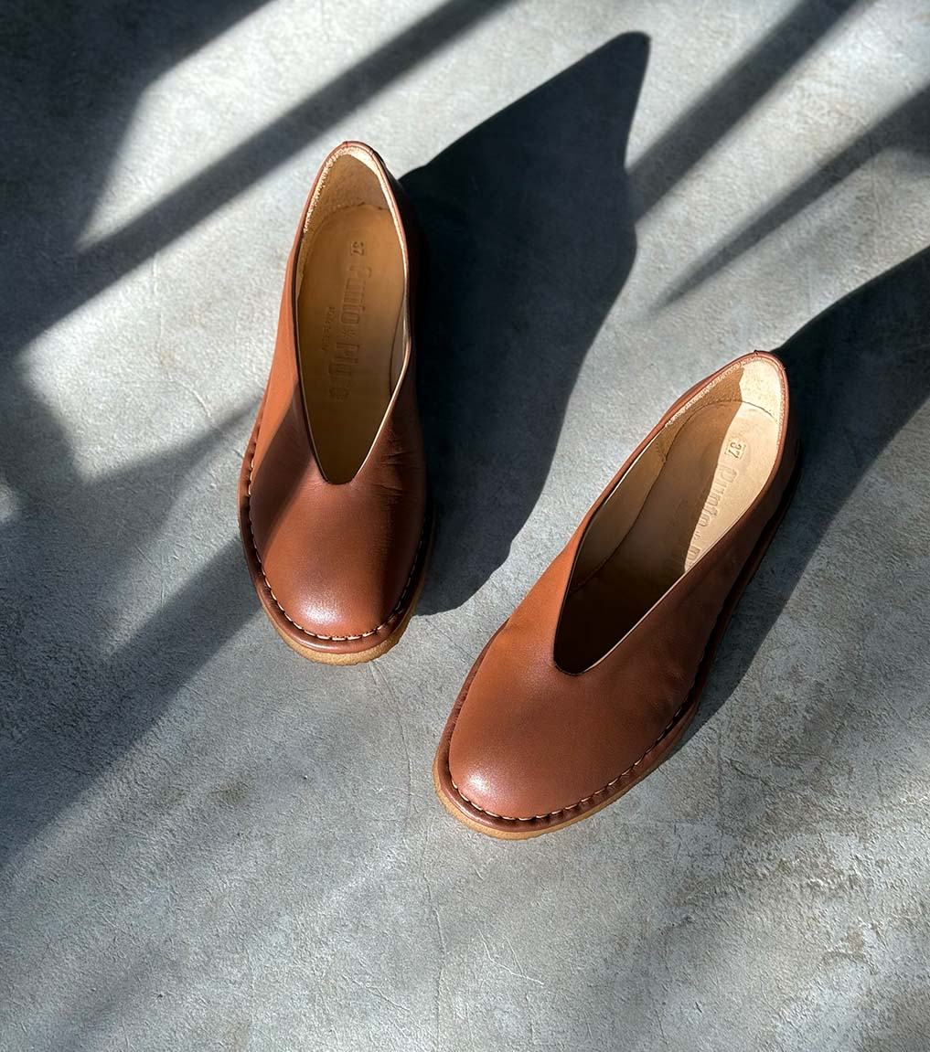 Chaussures en cuir ultra souple Punto Pigro San 20 camel