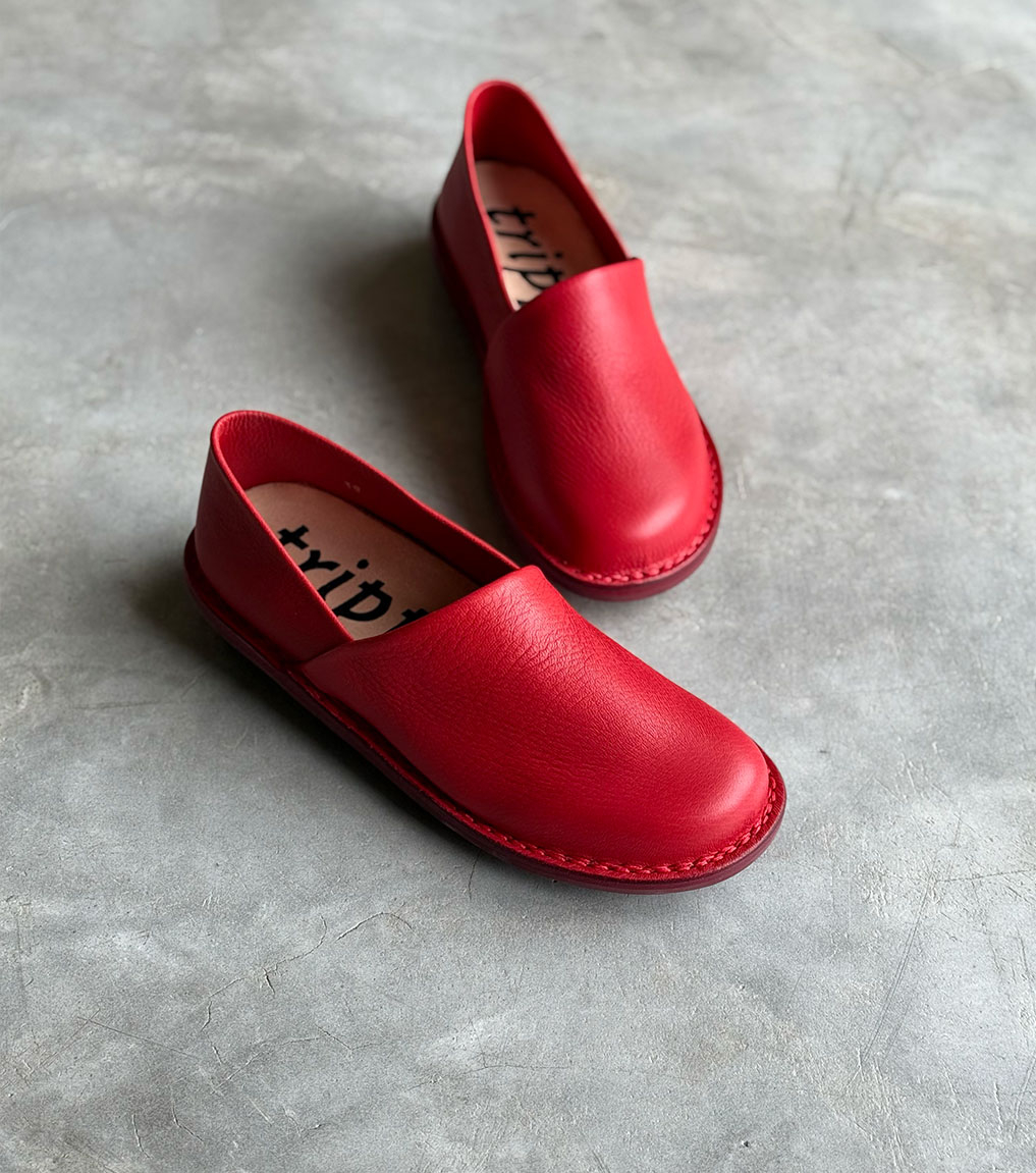 Chaussures rouges en cuir souple Trippen Once f