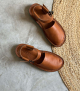 closed-toe sandals value f cuoio tan
