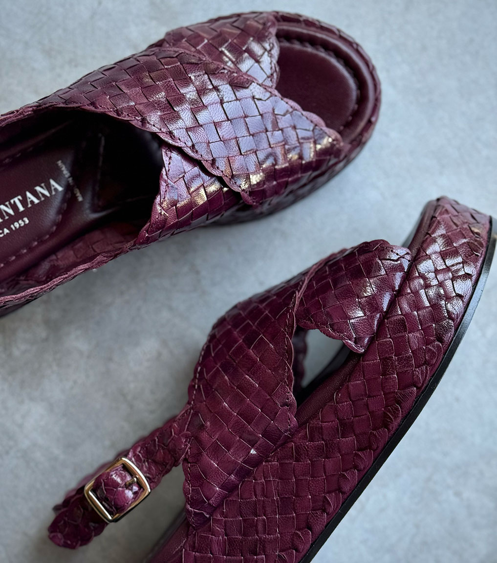 Elegant plum leather sandals Pons Quintana Maui 10829
