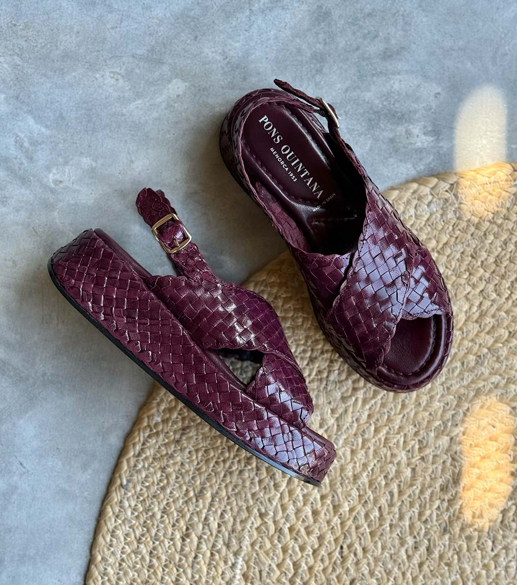 サンダル・ミュール PONS QUINTANA SS25 Sandals (10829 T00SALINAS) Elegant plum leather sandals Pons Quintana Maui 10829