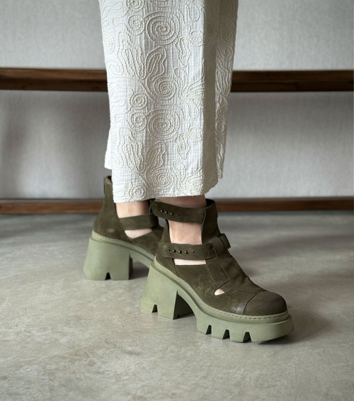 wedge ankle boots 7382 forest khaki