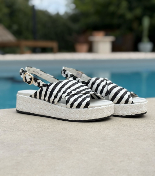 sandals forli 9806 nero blanco