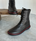 botines flicker f negro rojo