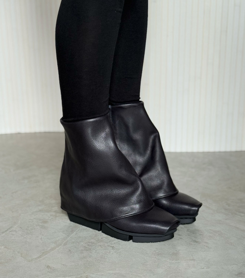 botines cuña perma f navy azul oscuro