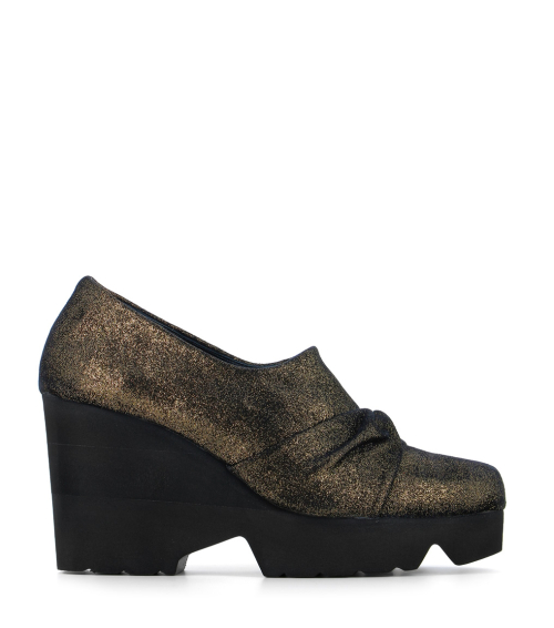 wedges twist patinated bronze gold