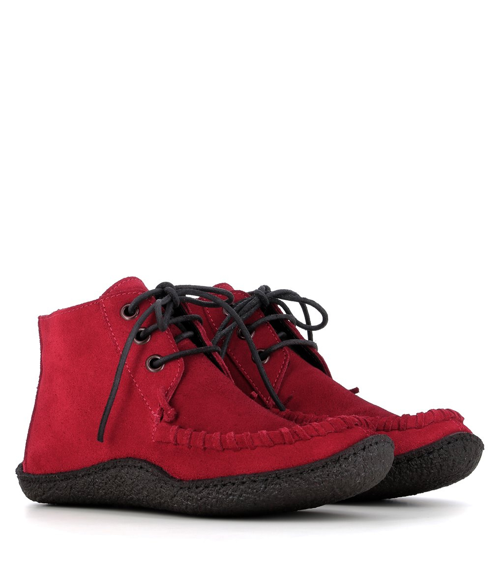 Boho chic mocassin boots in red suede - Punto Pigro HRN 03