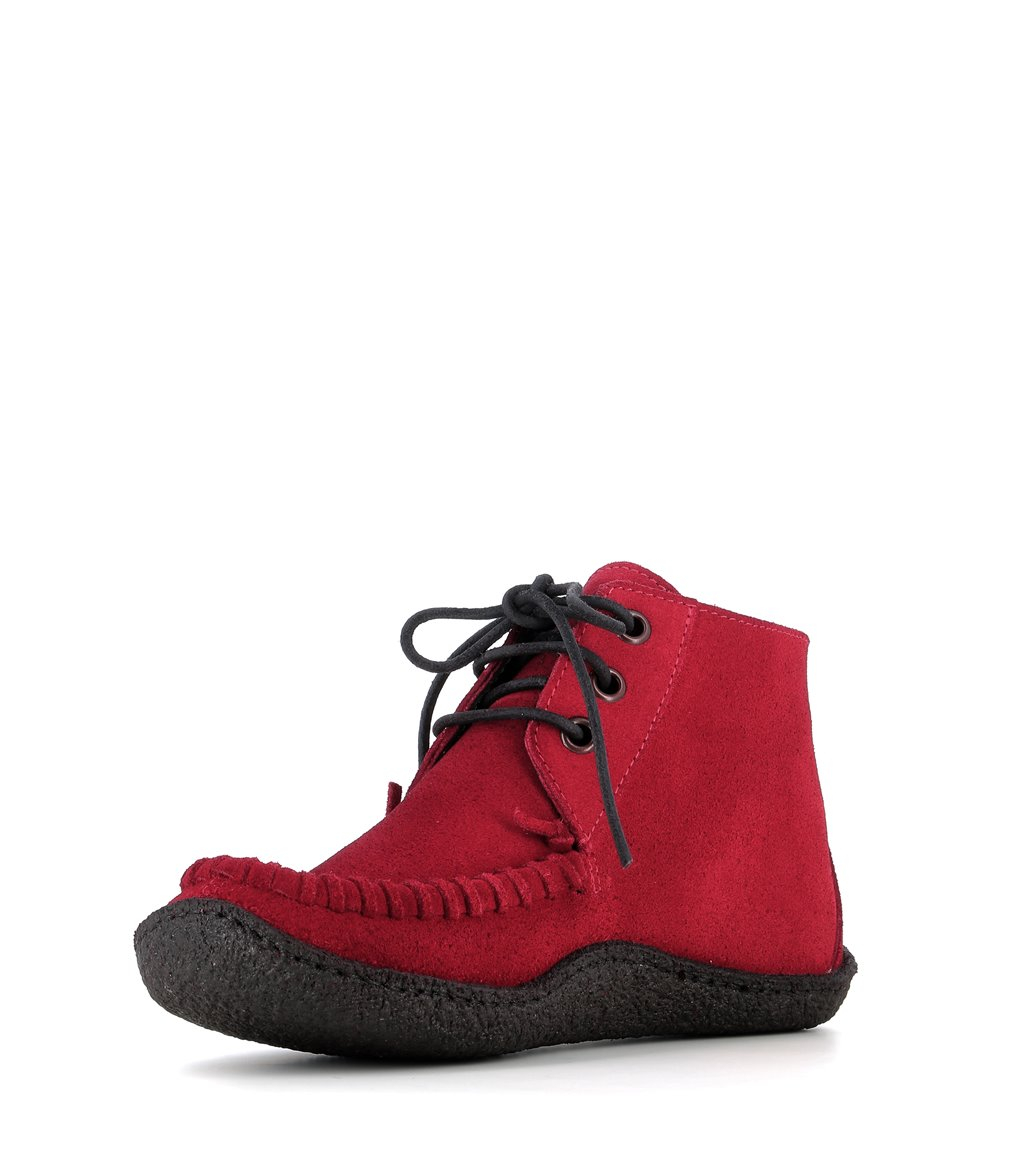 Boho chic mocassin boots in red suede - Punto Pigro HRN 03