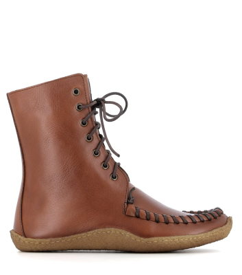 Boho chic mocassin boots in red suede - Punto Pigro HRN 03