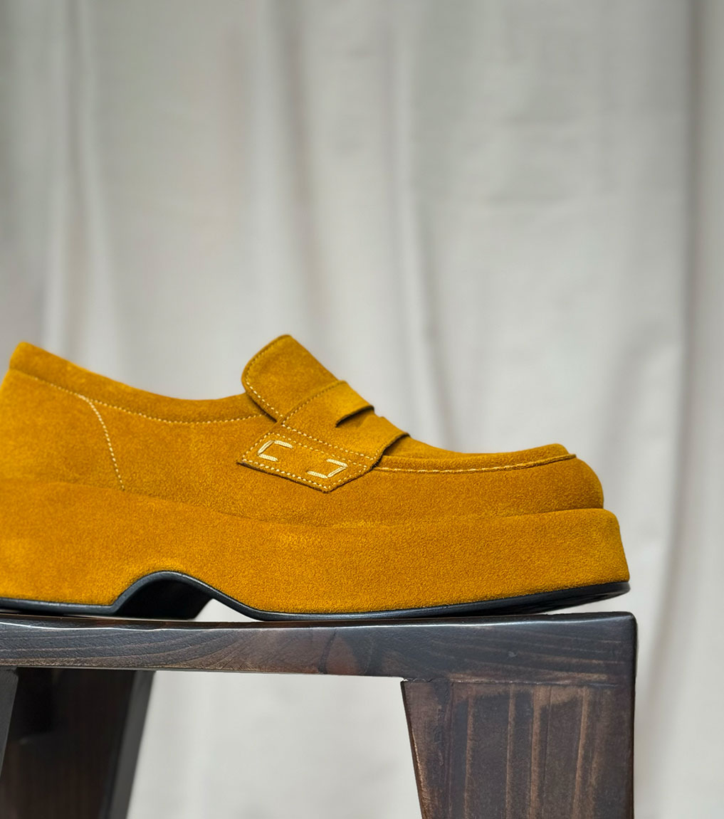 Stylish wedge loafers Pons Quintana Fliper 10612 senape yellow