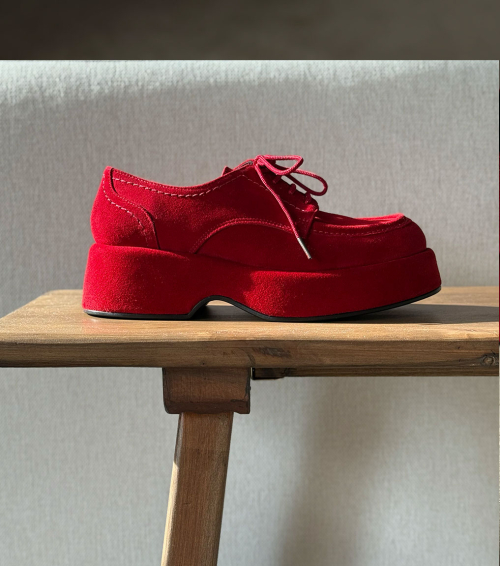 mocasines plataforma fliper 10615 cherry rojo