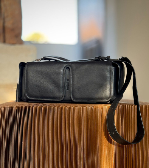 signature oblong handbag black