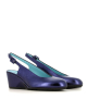 sandalias cuña zuberi azul metalizado